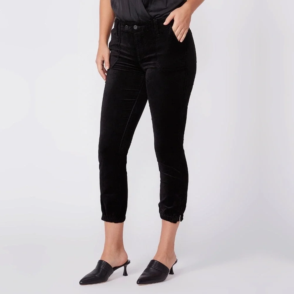 PAIGE Mayslie Velvet navy Joggers zip leg  Navy Size 29 - Picture 2 of 14